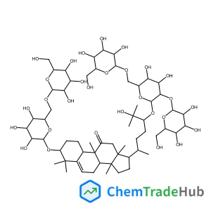 19-Norlanost-5-en-11-one, 24-[(O-β-D-glucopyranosyl-(1→2)-O-[β-D-glucopyranosyl-(1→6)]-β-D-glucopyranosyl)oxy]-3-[(6-O-β-D-glucopyranosyl-β-D-glucopyranosyl)oxy]-25-hydroxy-9-methyl-, (3β,9β,10α,24R)-