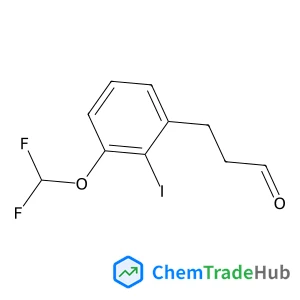 3-[3-(Difluoromethoxy)-2-iodophenyl]propanal structure