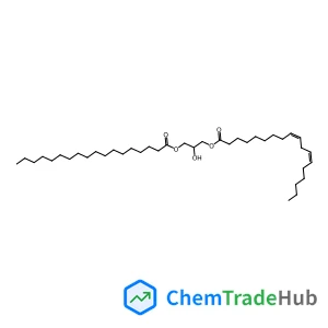 2-Hydroxy-3-(stearoyloxy)propyl (9Z,12Z)-9,12-octadecadienoate structure