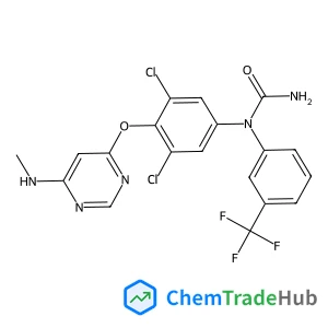 1-(3,5-Dichloro-4-{[6-(methylamino)-4-pyrimidinyl]oxy}phenyl)-1-[3-(trifluoromethyl)phenyl]urea