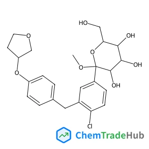 (2S,3R,4S,5S,6R)-2-(4-Chloro-3-(4-(((S)-tetrahydrofuran-3-yl)oxy)benzyl)phenyl)-6-(hydroxymethyl)-2-methoxytetrahydro-2H-pyran-3,4,5-triol