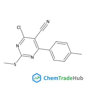 4-Chloro-6-(4-methylphenyl)-2-(methylsulfanyl)-5-pyrimidinecarbonitrile 4-Chloro-6-(4-methylphenyl)-2-(methylsulfanyl)-5-pyrimidinecarbonitrile