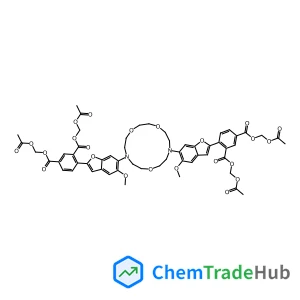 Tetrakis(acetoxymethyl) 4,4'-[1,4,10-trioxa-7,13-diazacyclopentadecane-7,13-diylbis(5-methoxy-1-benzofuran-6,2-diyl)]diisophthalate