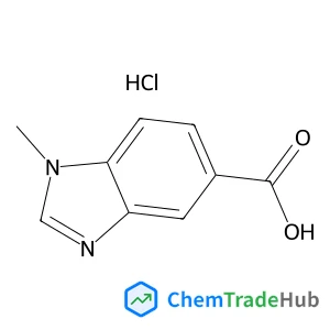 1-Methyl-1H-benzimidazole-5-carboxylic acid hydrochloride (1:1) structure