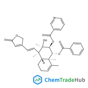 (1R,2S,3R,4R,4aS,8aR)-1-(Benzoyloxy)-3-hydroxy-3,4,8,8a-tetramethyl-4-[(E)-2-(5-oxo-2,5-dihydro-3-furanyl)vinyl]-1,2,3,4,4a,5,6,8a-octahydro-2-naphthalenyl nicotinate