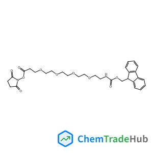 9H-Fluoren-9-ylmethyl {15-[(2,5-dioxo-1-pyrrolidinyl)oxy]-15-oxo-3,6,9,12-tetraoxapentadec-1-yl}carbamate structure