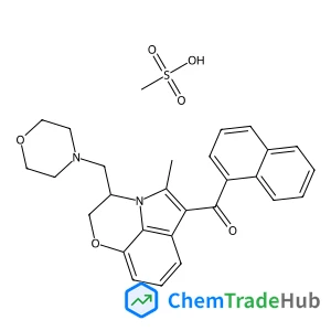 [(3R)-5-Methyl-3-(4-morpholinylmethyl)-2,3-dihydro[1,4]oxazino[2,3,4-hi]indol-6-yl](1-naphthyl)methanone methanesulfonate (1:1)