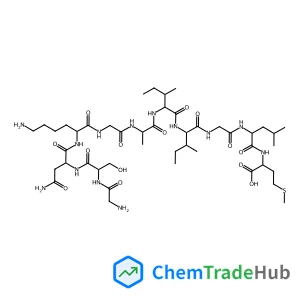 2-[[2-[[2-[[2-[[2-[2-[[2-[[6-Amino-2-[[4-amino-2-[[2-[(2-aminoacetyl)amino]-3-hydroxypropanoyl]amino]-4-oxobutanoyl]amino]hexanoyl]amino]acetyl]amino]propanoylamino]-3-methylpentanoyl]amino]-3-methylpentanoyl]amino]acetyl]amino]-4-methylpentanoyl]amino]-4-methylsulfanylbutanoic acid