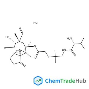 (1S,2R,3S,4S,6R,7R,8R,14R)-3-Hydroxy-2,4,7,14-tetramethyl-9-oxo-4-vinyltricyclo[5.4.3.0~1,8~]tetradec-6-yl {[2-methyl-1-(D-valylamino)-2-propanyl]sulfanyl}acetate hydrochloride (1:1)
