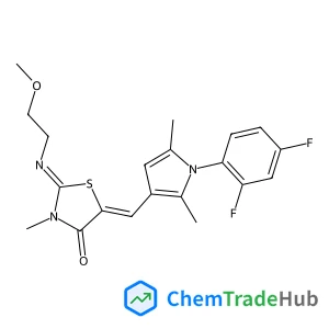(5Z)-5-[[1-(2,4-difluorophenyl)-2,5-dimethylpyrrol-3-yl]methylidene]-2-(2-methoxyethylimino)-3-methyl-1,3-thiazolidin-4-one