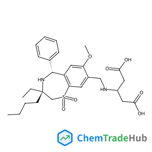 3-({[(3R,5R)-3-Butyl-3-ethyl-7-methoxy-1,1-dioxido-5-phenyl-2,3,4,5-tetrahydro-1,4-benzothiazepin-8-yl]methyl}amino)pentanedioic acid