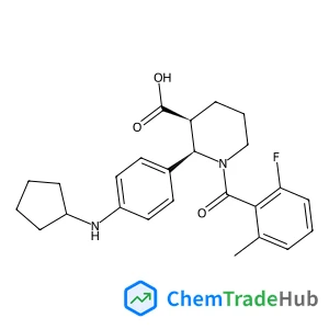 (2R,3S)-2-[4-(Cyclopentylamino)phenyl]-1-(2-fluoro-6-methylbenzoyl)-3-piperidinecarboxylic acid