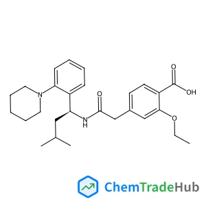 2-Ethoxy-4-[2-({(1S)-3-methyl-1-[2-(1-piperidinyl)phenyl]butyl}amino)-2-oxoethyl]benzoic acid