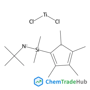 2,3,4,5-TETRAMETHYLCYCLOPENTADIENEDIMETHYLSILYL-TERT-BUTYLAMIDO TITANIUM DICHLORIDE structure 2,3,4,5-TETRAMETHYLCYCLOPENTADIENEDIMETHYLSILYL-TERT-BUTYLAMIDO TITANIUM DICHLORIDE structure