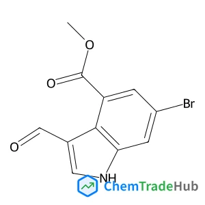 methyl 6-bromo-3-formyl-1H-indole-4-carboxylate structure