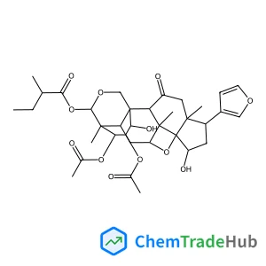 7,14:19,29-Diepoxy-1,2,3,15,29-pentahydroxy-11-meliacanone; (1α,2α,3α,7α,14α,15β,29R)-form, 29-O-(2-Methylbutanoyl), 2,3-di-Ac