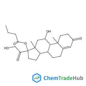 (11beta)-11,21-Dihydroxy-3,20-dioxopregn-4-en-17-yl butyrate Chemical_Structure_Of