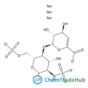 Trisodium 2-deoxy-4-O-(4-deoxy-alpha-L-threo-hex-4-enopyranuronosyl)-6-O-sulfonato-2-(sulfonatoamino)-D-glucopyranose