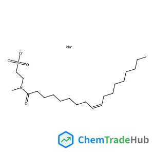 Sodium 2-{methyl[(9Z)-9-octadecenoyl]amino}ethanesulfonate structure