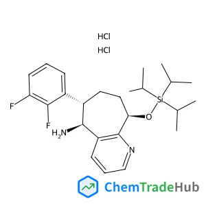 (5S,6S,9R)-6-(2,3-Difluorophenyl)-9-[(triisopropylsilyl)oxy]-6,7,8,9-tetrahydro-5H-cyclohepta[b]pyridin-5-amine dihydrochloride
