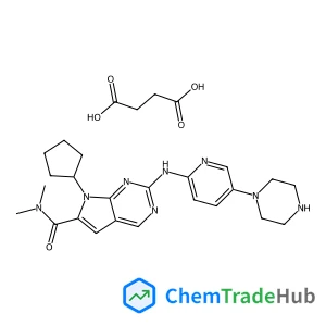 Succinic acid - 7-cyclopentyl-N,N-dimethyl-2-{[5-(1-piperazinyl)-2-pyridinyl]amino}-7H-pyrrolo[2,3-d]pyrimidine-6-carboxamide (1:1)