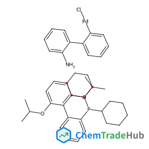[2',6'-bis(propan-2-yloxy)-[1,1'-biphenyl]-2-yl]dicyclohexylphosphane, {2'-amino-[1,1'-biphenyl]-2-yl}(chloro)palladium