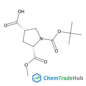 (3S,5S)-5-(Methoxycarbonyl)-1-{[(2-methyl-2-propanyl)oxy]carbonyl}-3-pyrrolidinecarboxylic acid