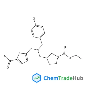 Ethyl 3-({(4-chlorobenzyl)[(5-nitro-2-thienyl)methyl]amino}methyl)-1-pyrrolidinecarboxylate