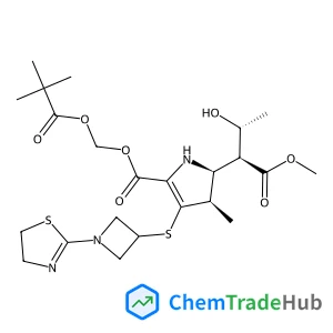 [(2,2-Dimethylpropanoyl)oxy]methyl (4R,5S)-3-{[1-(4,5-dihydro-1,3-thiazol-2-yl)-3-azetidinyl]sulfanyl}-5-[(2S,3R)-3-hydroxy-1-methoxy-1-oxo-2-butanyl]-4-methyl-4,5-dihydro-1H-pyrrole-2-carboxylate