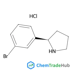 (2R)-2-(3-Bromophenyl)pyrrolidine hydrochloride (1:1) structure (2R)-2-(3-Bromophenyl)pyrrolidine hydrochloride (1:1) structure
