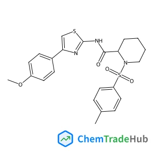 (2R)-N-[4-(4-methoxyphenyl)-1,3-thiazol-2-yl]-1-(4-methylphenyl)sulfonylpiperidine-2-carboxamide