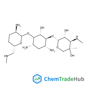 (2R,3R,4R,5R)-2-{[(1S,2S,4S,6R)-4,6-diamino-3-{[(3R,6S)-3-amino-6-[(methylamino)methyl]oxan-2-yl]oxy}-2-hydroxycyclohexyl]oxy}-5-methyl-4-(methylamino)oxane-3,5-diol
