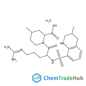 (2R,4R)-4-Methyl-1-{N~2~-[(3-methyl-1,2,3,4-tetrahydro-8-quinolinyl)sulfonyl]-L-arginyl}-2-piperidinecarboxylic acid hydrate (1:1)