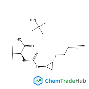 3-Methyl-N-({[(1R,2R)-2-(4-pentyn-1-yl)cyclopropyl]oxy}carbonyl)-L-valine - 2-methyl-2-propanamine (1:1)