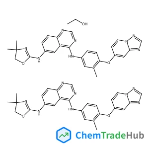 Ethanol - N~6~-(4,4-dimethyl-4,5-dihydro-1,3-oxazol-2-yl)-N~4~-[3-methyl-4-([1,2,4]triazolo[1,5-a]pyridin-7-yloxy)phenyl]-4,6-quinazolinediamine (1:2)