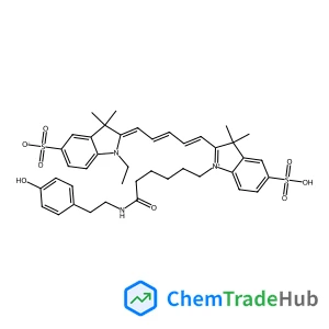 1-Ethyl-2-{(1E,3E,5E)-5-[1-(6-{[2-(4-hydroxyphenyl)ethyl]amino}-6-oxohexyl)-3,3-dimethyl-5-sulfo-1,3-dihydro-2H-indol-2-ylidene]-1,3-pentadien-1-yl}-3,3-dimethyl-3H-indolium-5-sulfonate