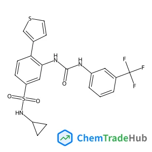 N-cyclopropyl-4-(thiophen-3-yl)-3-(3-(3-(trifluoromethyl)phenyl)ureido)benzenesulfonamide