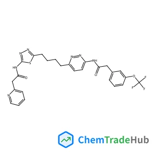 2-(2-Pyridinyl)-N-(5-{4-[6-({[3-(trifluoromethoxy)phenyl]acetyl}amino)-3-pyridazinyl]butyl}-1,3,4-thiadiazol-2-yl)acetamide