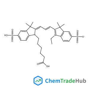 2-{(1E,3Z)-3-[1-(5-Carboxypentyl)-3,3-dimethyl-5-sulfo-1,3-dihydro-2H-indol-2-ylidene]-1-propen-1-yl}-1-ethyl-3,3-dimethyl-3H-indolium-5-sulfonate