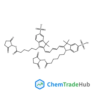 1-{6-[(2,5-Dioxo-1-pyrrolidinyl)oxy]-6-oxohexyl}-2-[(1E,3E,5E)-5-(1-{6-[(2,5-dioxo-1-pyrrolidinyl)oxy]-6-oxohexyl}-3,3-dimethyl-5-sulfo-1,3-dihydro-2H-indol-2-ylidene)-1,3-pentadien-1-yl]-3,3-dimethyl
-3H-indolium-5-sulfonate