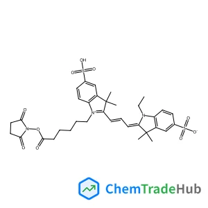 2-[(1E,3Z)-3-(1-{6-[(2,5-Dioxo-1-pyrrolidinyl)oxy]-6-oxohexyl}-3,3-dimethyl-5-sulfo-1,3-dihydro-2H-indol-2-ylidene)-1-propen-1-yl]-1-ethyl-3,3-dimethyl-3H-indolium-5-sulfonate