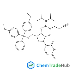 5'-O-[Bis(4-methoxyphenyl)(phenyl)methyl]-3'-O-[(2-cyanoethoxy)(diisopropylamino)phosphino]-2'-deoxy-2'-fluorouridine