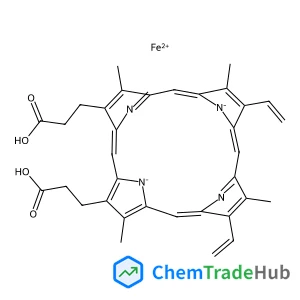 Iron(2+) 2,18-bis(2-carboxyethyl)-3,8,13,17-tetramethyl-7,12-divinylporphine-21,23-diide