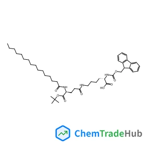 (2S)-2-{[(9H-Fluoren-9-ylmethoxy)carbonyl]amino}-6-{[(4S)-5-[(2-methyl-2-propanyl)oxy]-5-oxo-4-(palmitoylamino)pentanoyl]amino}hexanoic acid (non-preferred name)