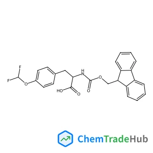 3-[4-(difluoromethoxy)phenyl]-2-({[(9H-fluoren-9-yl)methoxy]carbonyl}amino)propanoic acid structure