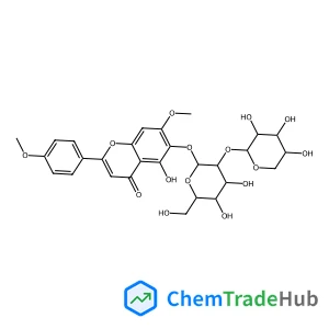 5-Hydroxy-7-methoxy-2-(4-methoxyphenyl)-4-oxo-4H-chromen-6-yl 2-O-beta-D-xylopyranosyl-beta-D-glucopyranoside 5-Hydroxy-7-methoxy-2-(4-methoxyphenyl)-4-oxo-4H-chromen-6-yl 2-O-beta-D-xylopyranosyl-beta-D-glucopyranoside