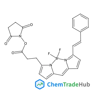 [(2E)-2-{5-[(5-{3-[(2,5-Dioxo-1-pyrrolidinyl)oxy]-3-oxopropyl}-1H-pyrrol-2-yl-kappaN)methylene]-1,5-dihydro-2H-pyrrol-2-ylidene-kappaN}-1-phenylethyliumato(2-)](difluoro)boron