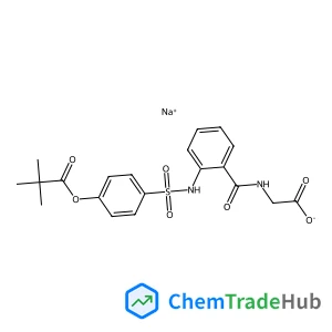 Sodium ({2-[({4-[(2,2-dimethylpropanoyl)oxy]phenyl}sulfonyl)amino]benzoyl}amino)acetate