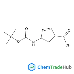 (1S,4R)-4-({[(2-Methyl-2-propanyl)oxy]carbonyl}amino)-2-cyclopentene-1-carboxylic acid