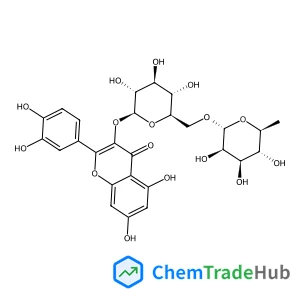 2-(3,4-Dihydroxyphenyl)-5,7-dihydroxy-4-oxo-4H-chromen-3-yl 6-O-(6-deoxy-alpha-L-mannopyranosyl)-beta-D-glucopyranoside